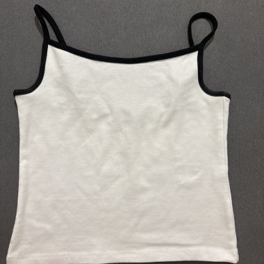 White tank top with black edges