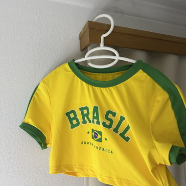 Gelbes Brasil Crop Top