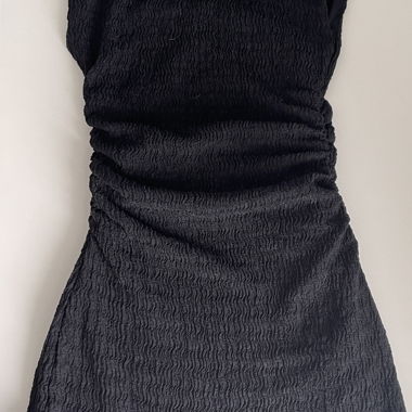 Robe mini côtelée noire