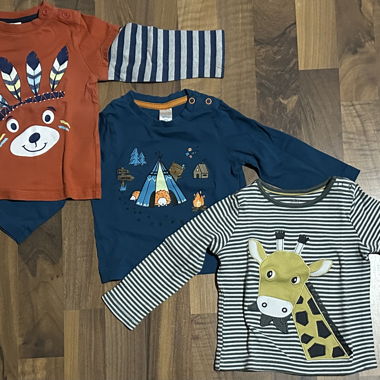 Set of 3 Kids Long-Sleeve Tops 80cm