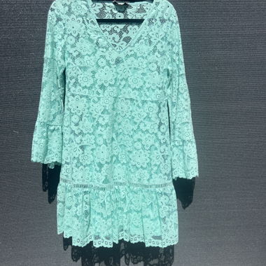 Turquoise lace dress