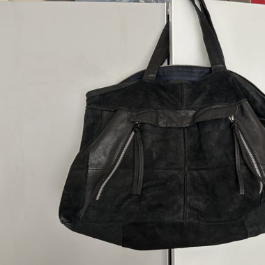 Sac à main en daim et cuir