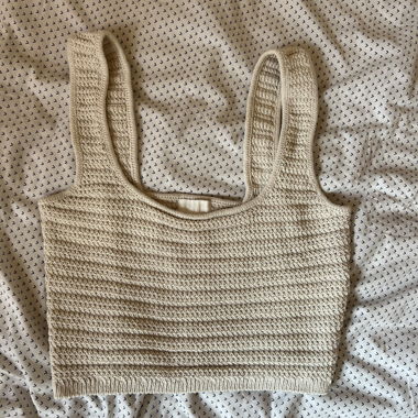 Top maille beige
