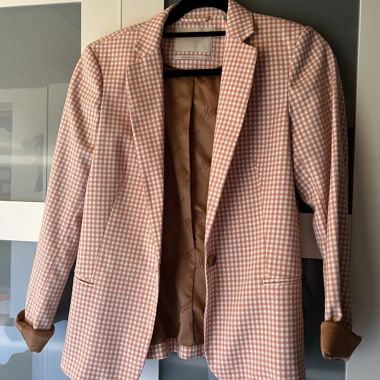 Veste de blazer à carreaux rosébrun