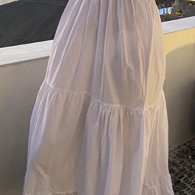 Robe maxi blanche froncée Zara
