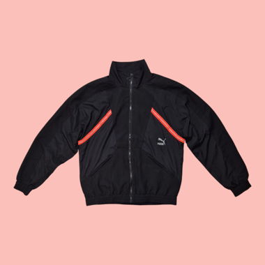 Puma Track Jacket mit Backprint, Schwarz/Rot, S