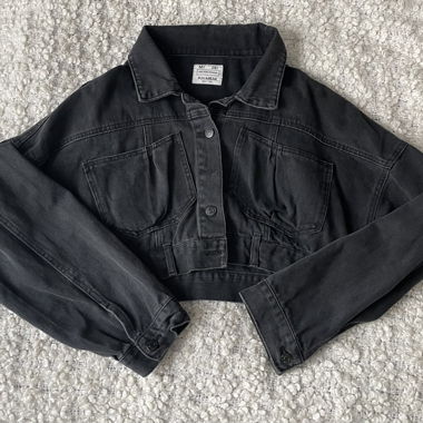 Giacca di jeans corta nera