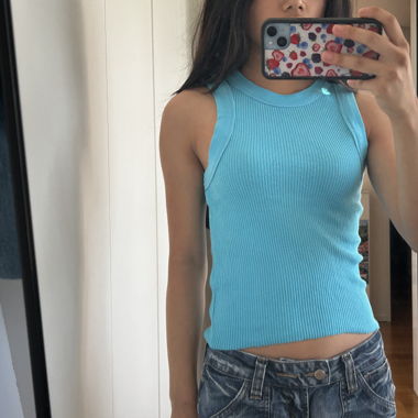 Cotton On Blue Rib Tank Top