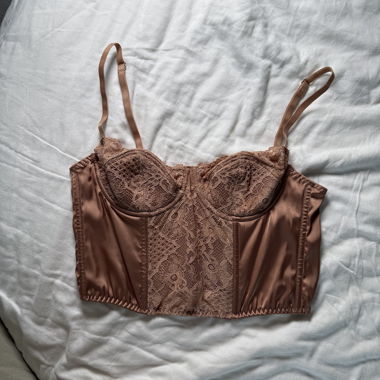 Urban Outfitters Brown lace bralette corset