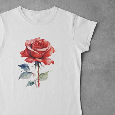 Baumwolle T-shirt gr. M Rose Druck
