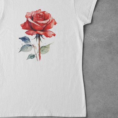 Baumwolle T-shirt gr. M Rose Druck