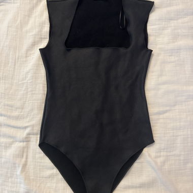 Zara black leather bodysuit