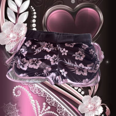 Y2K Shorts in Braun und Rosa