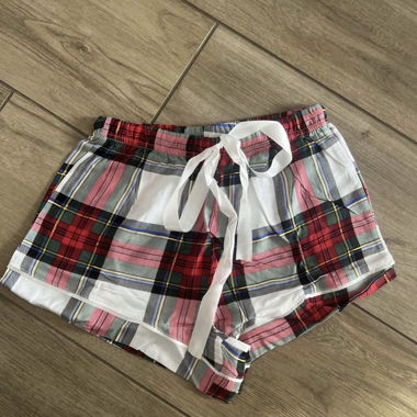 Check Shorts with Drawstring, unworn, size S