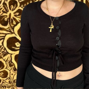black cardigan