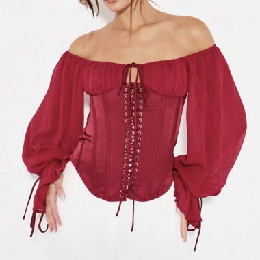 Burgundy Corset Top