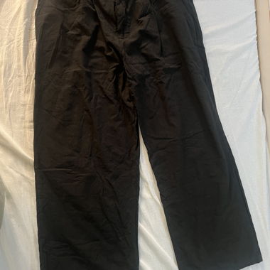 Black Linen-Cotton Pants