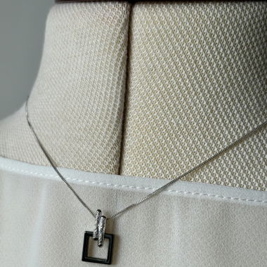 Elegant necklace Ceramic silver 925
