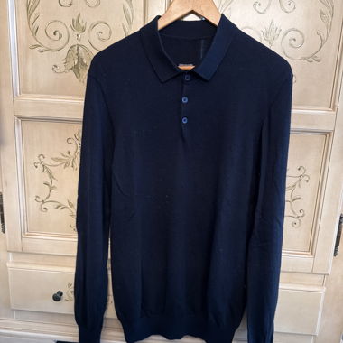 Navy Long-Sleeve Polo Shirt