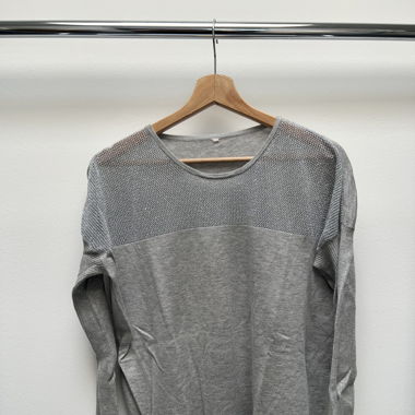 Pullover grau mit Silberdetails