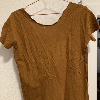 Brown T-Shirt with Back Neckline
