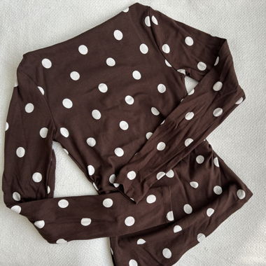 Brown Polka Dot Top