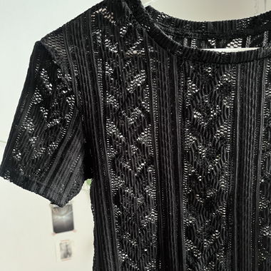 black lace knit top