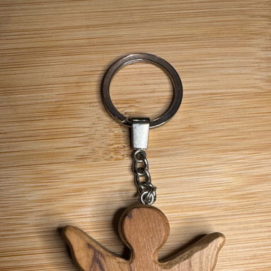 Olive Wood Keychain "Angel"