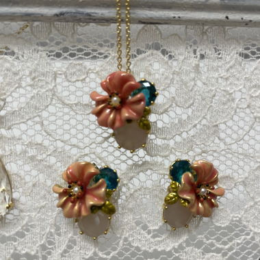 Collier et boucles d’oreilles Floral Les Nereideas