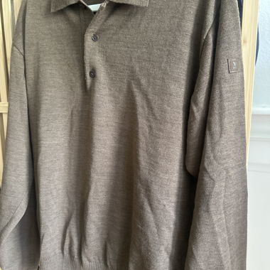 Polo in maglia fine Merino di März München (Marrone)