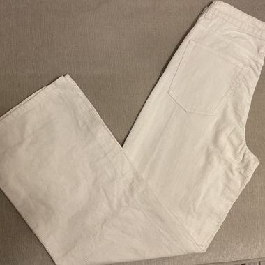 pantalone in velluto a coste bianco