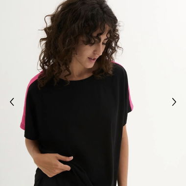 T-shirt noir rose néon Bonprix