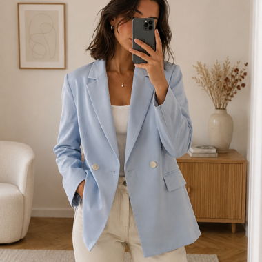 Blazer Bershka azzurro chiaro