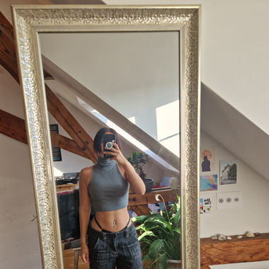 Crop Top Turtle Neck Grey