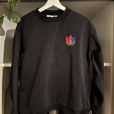 Adidas felpa nera con logo, taglia S