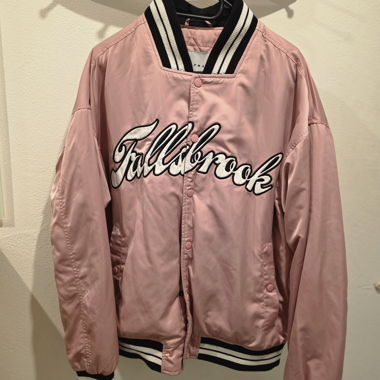 Veste varsity Topman en satin rose Fallbrook matelassée