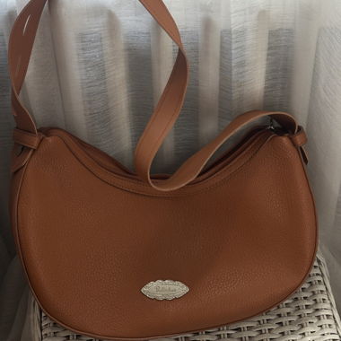 Borsa a tracolla in pelle beige