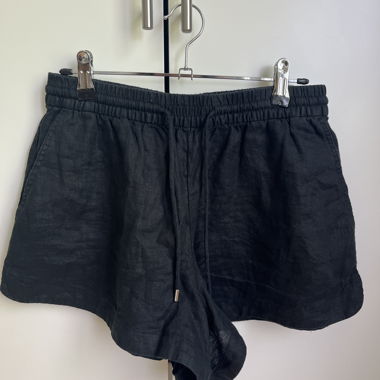 Black Linen Shorts