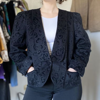 Vintage Claude Laurence 80s Retro Black Blazer