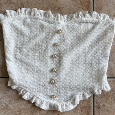 Top bandeau bianco carino e elegante