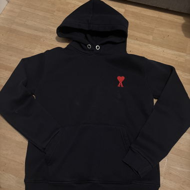 Schwarzer  Ami Paris Hoodie mit Herz-Logo