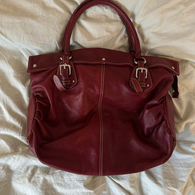 Red leather bag
