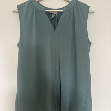 Blusa senza maniche in petrolio