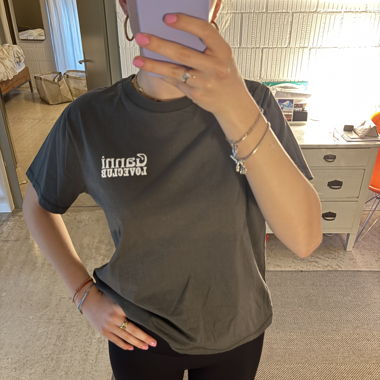 Ganni Loveclub T-Shirt gris