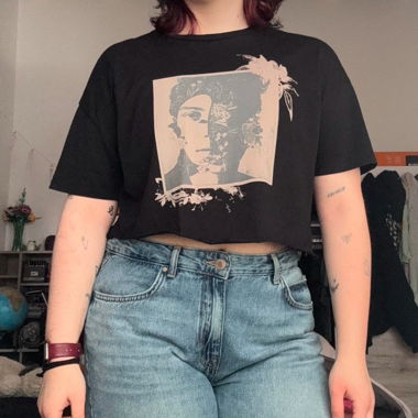 h&m shawn mendes merch cropped t-shirt