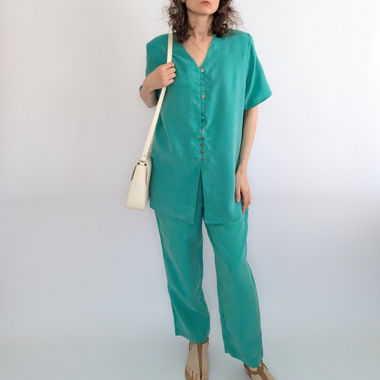 Completo Vintage Taglia 40 100% Cupro Ottime Condizioni!