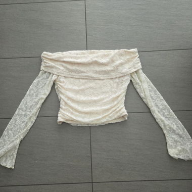 Weißes Bustier-Top mit langen Ärmeln
