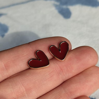 Red rote herz heart Ohrringe Earrings Schmuck