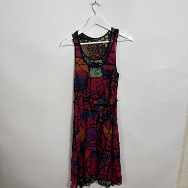 Robe chemisier sans manches imprimée