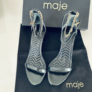 Maje black block heel sandals size 37